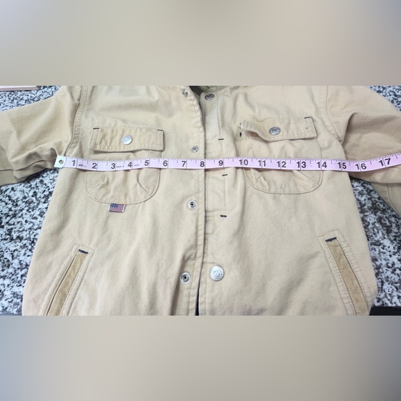 US Polo Assn kids Button Beige Bomber Button Up Jacket. Size: 7x Part Corduroy - Picture 14 of 14